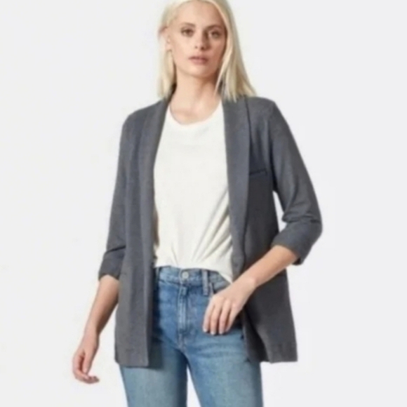 Joie Grey 3/4 Sleeve One Button Blazer Jacket - Picture 11 of 11